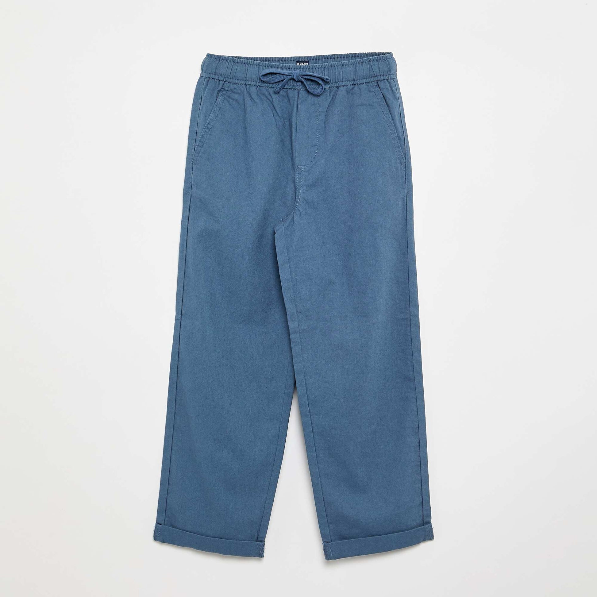 Linen and cotton trousers BLUE
