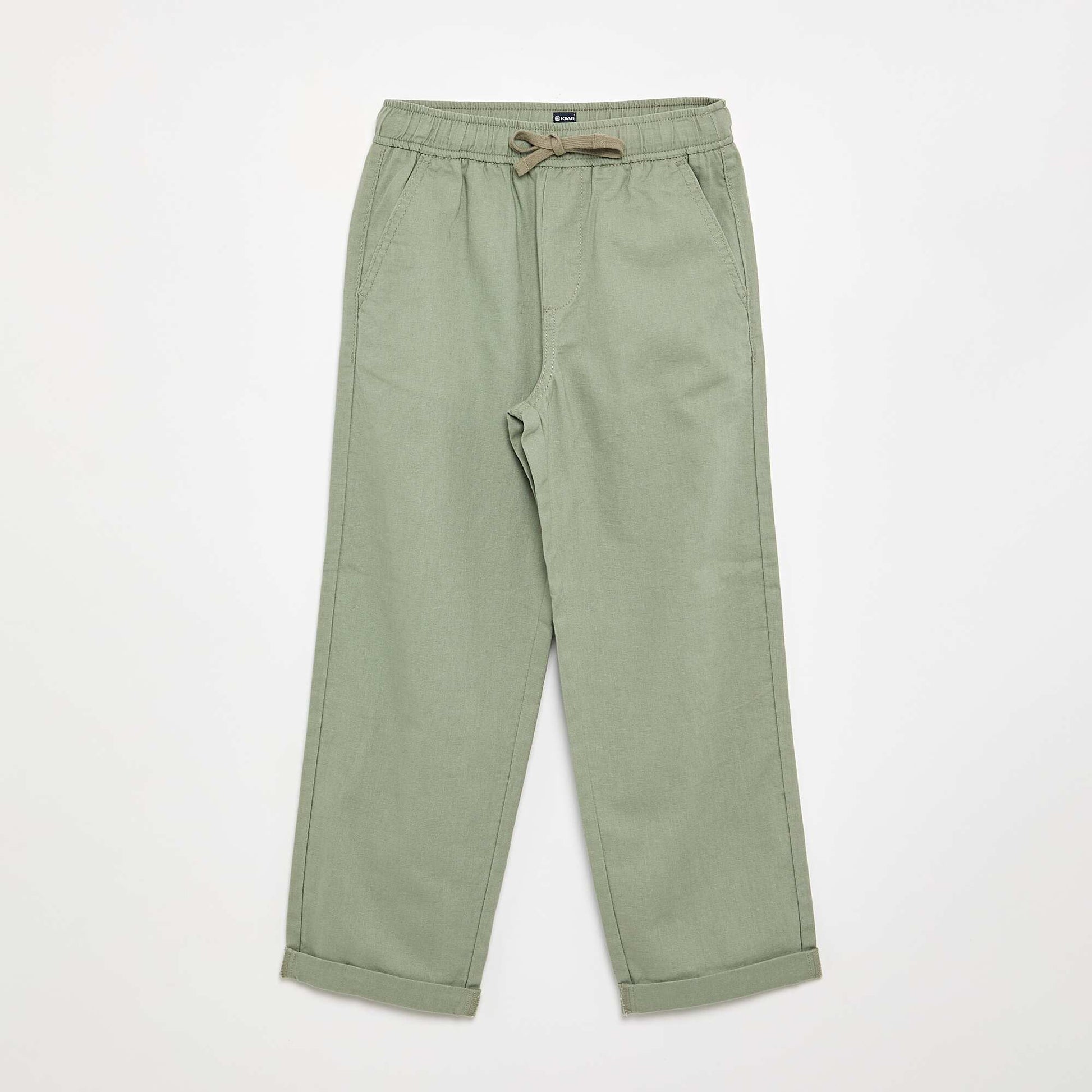 Linen and cotton trousers GREEN