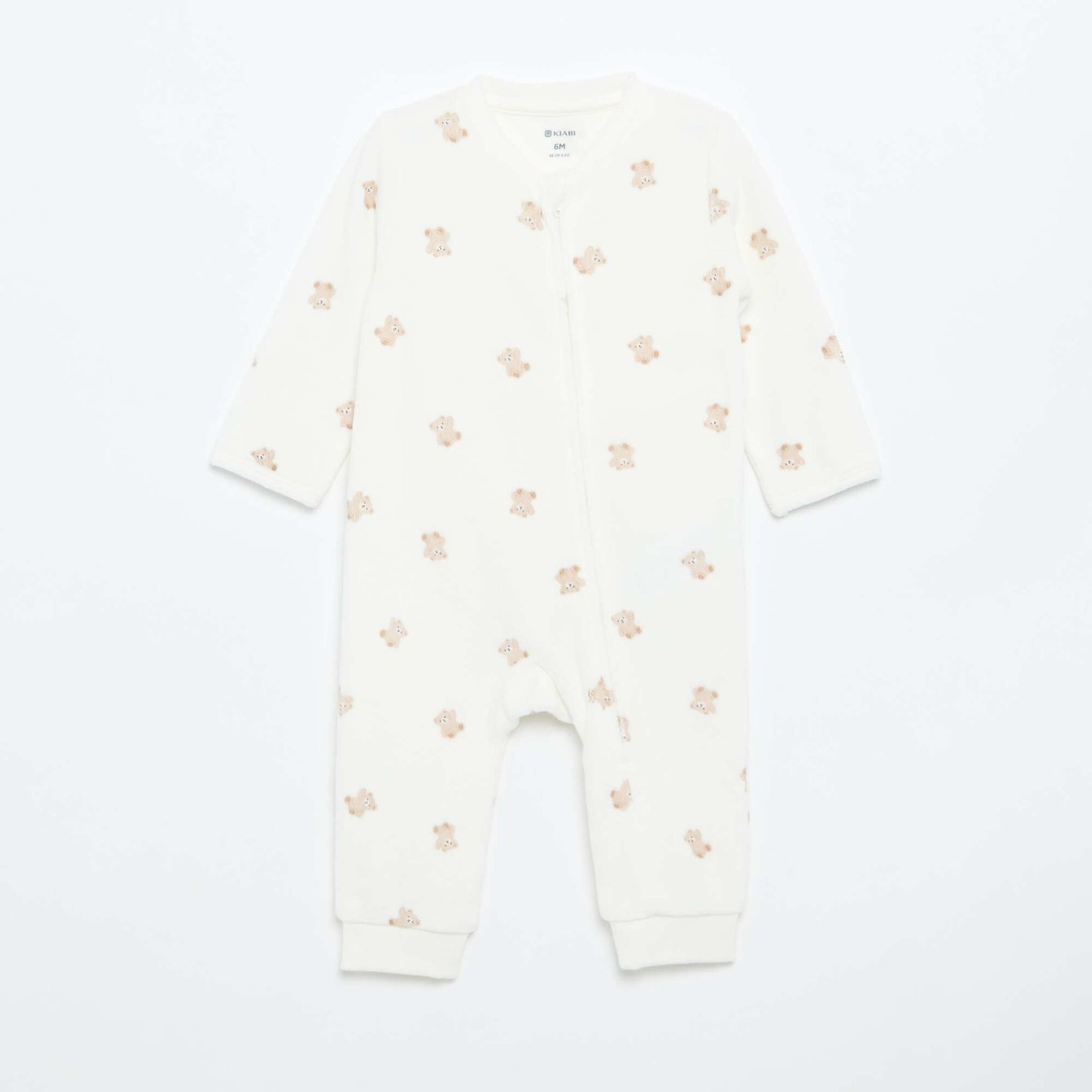 Printed Velour Sleepsuit WHITE