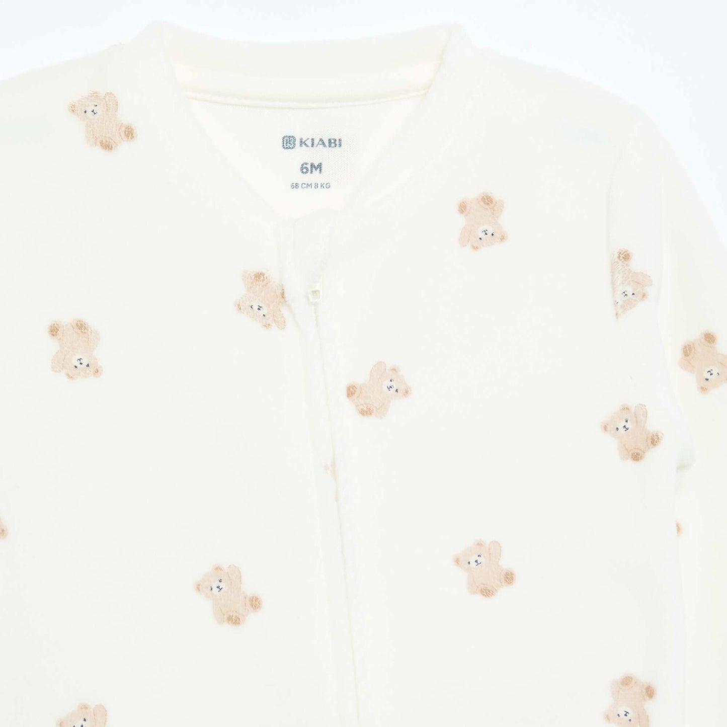 Printed Velour Sleepsuit WHITE