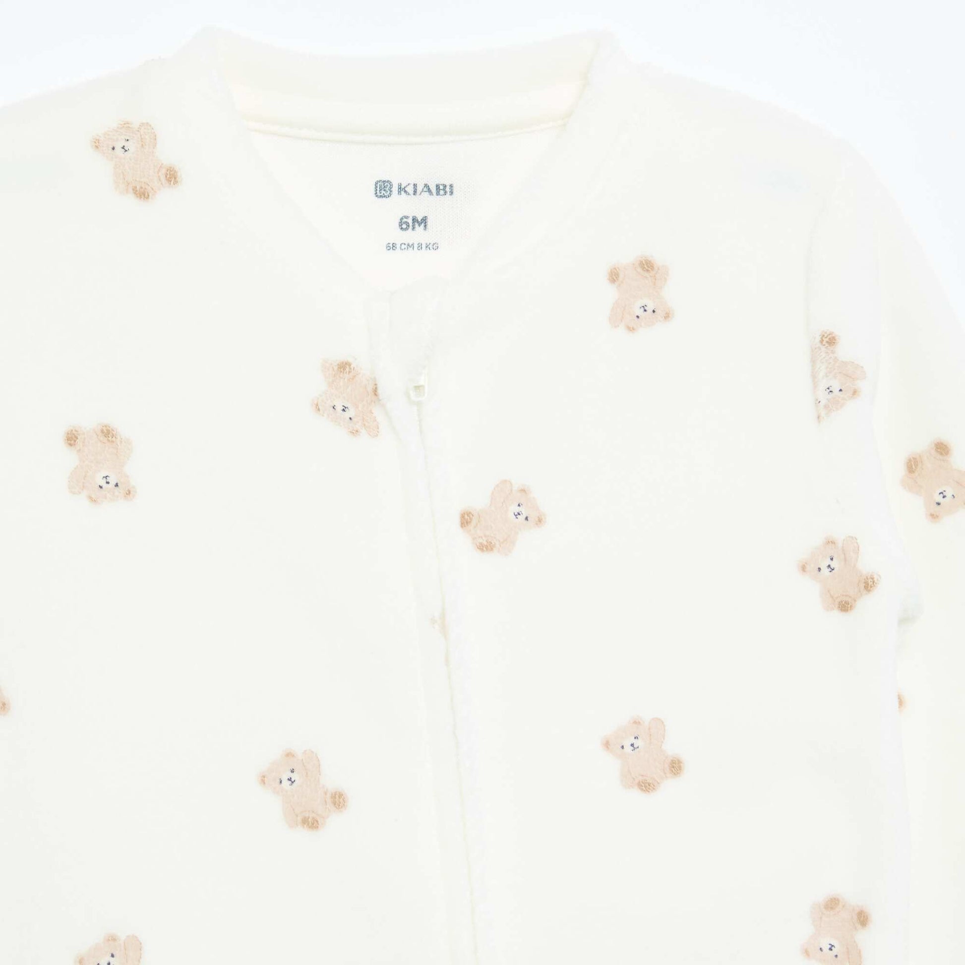 Printed Velour Sleepsuit WHITE