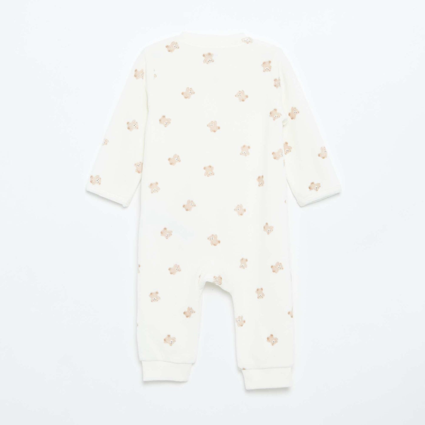 Printed Velour Sleepsuit WHITE