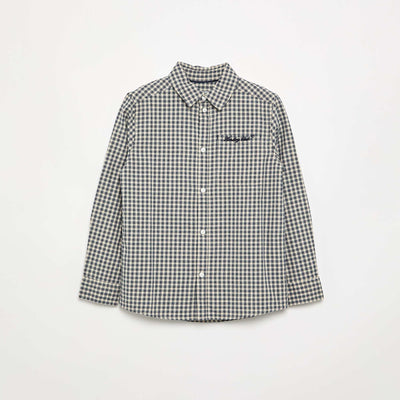 Checked flannel shirt WHITE