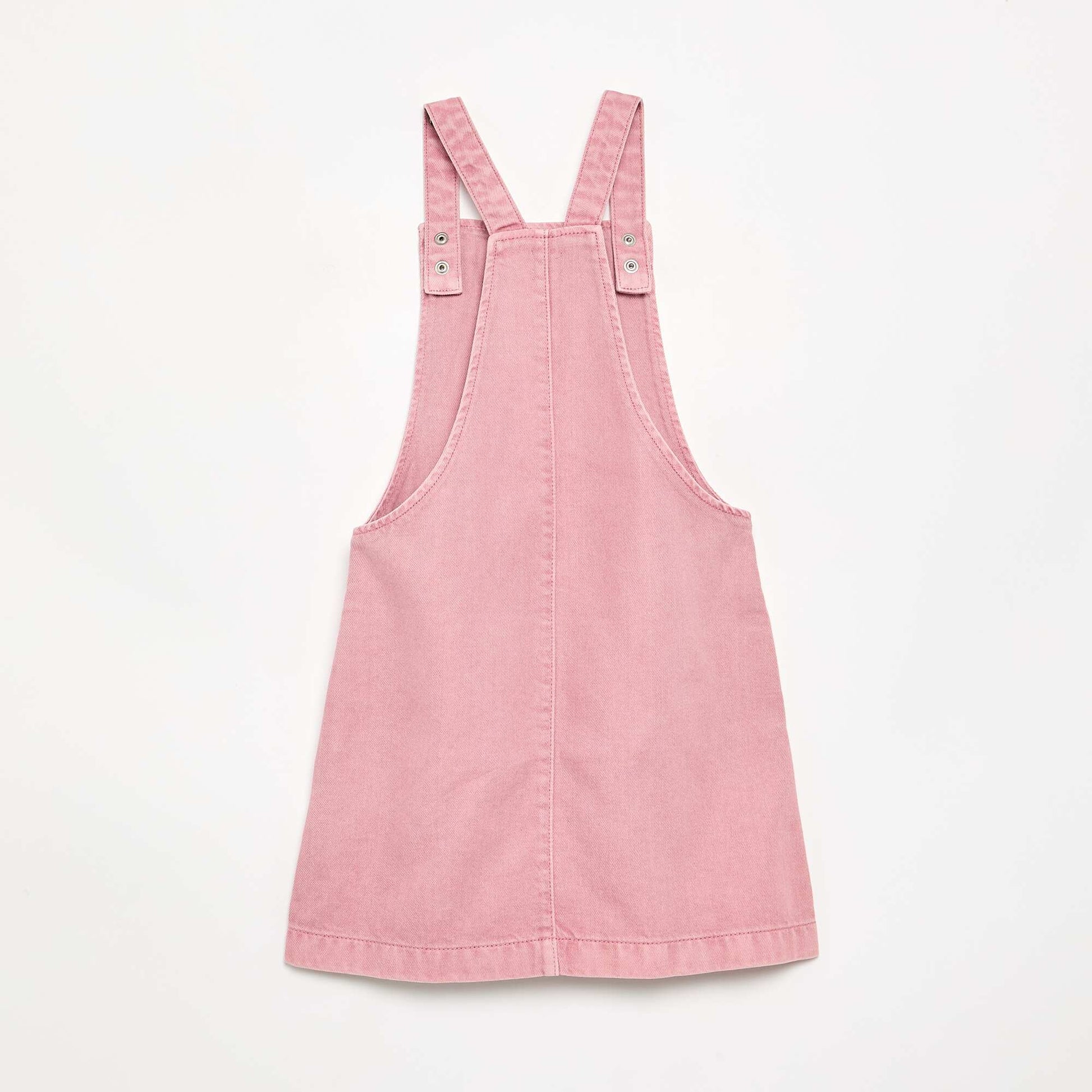 Solid Twill Pinafore Dress PINK