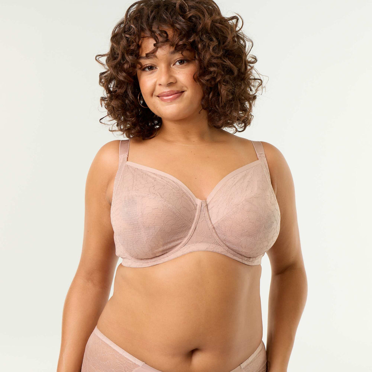 Full Cup Lace Bra BEIGE