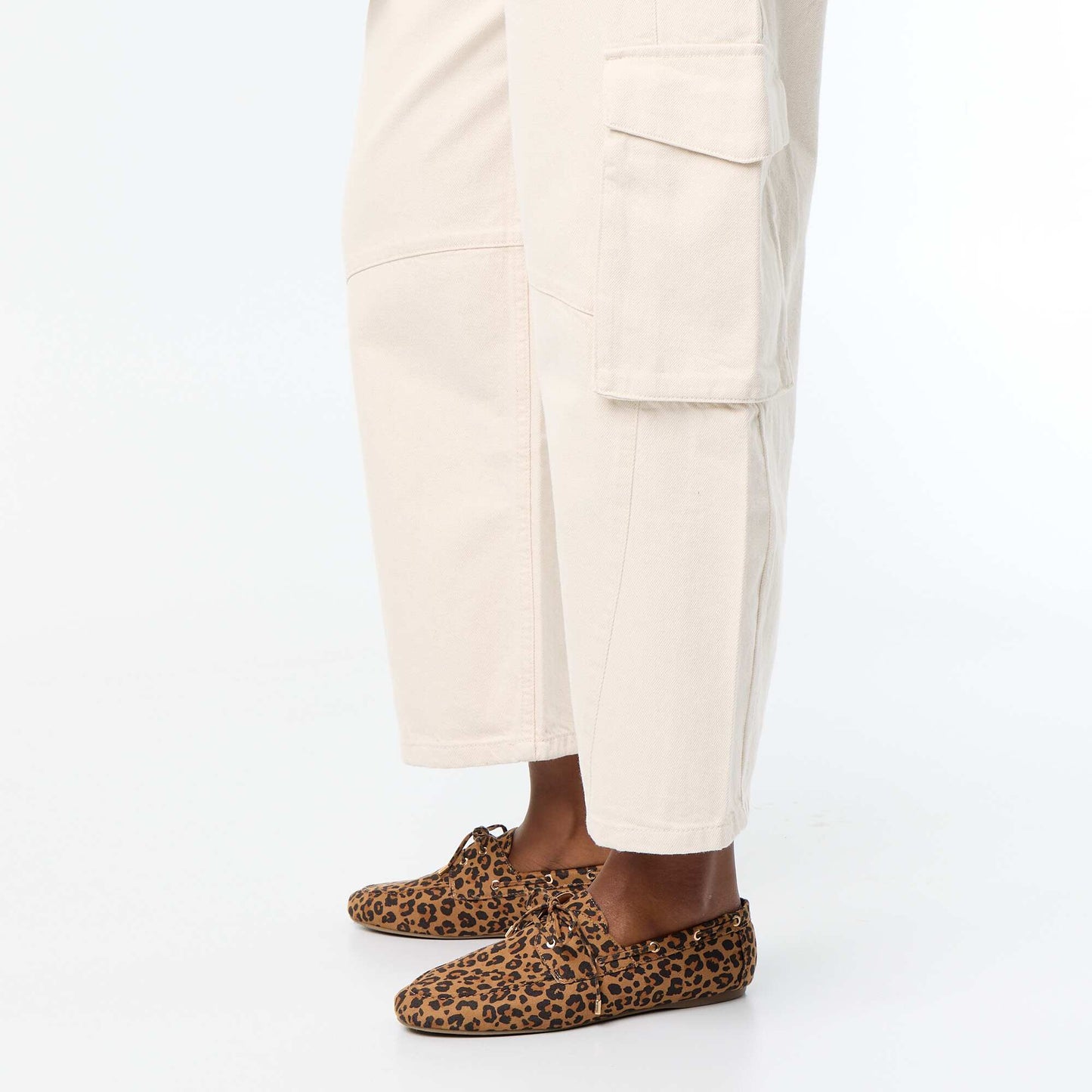 Balloon pants with flap pocket ECRU