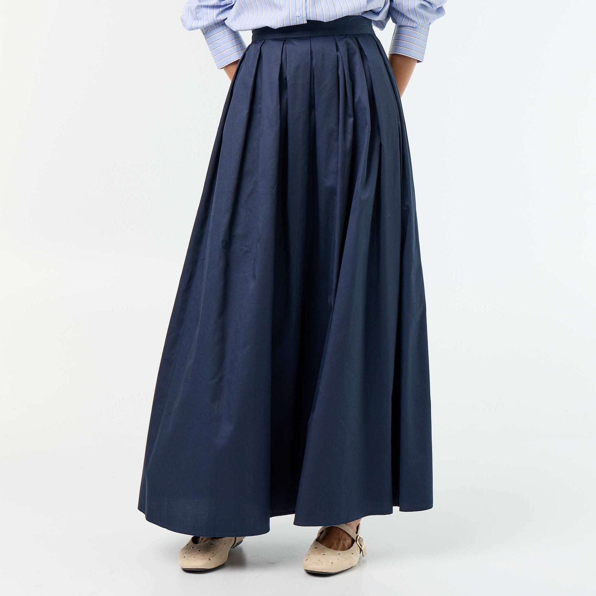 Solid Long Skirt BLUE