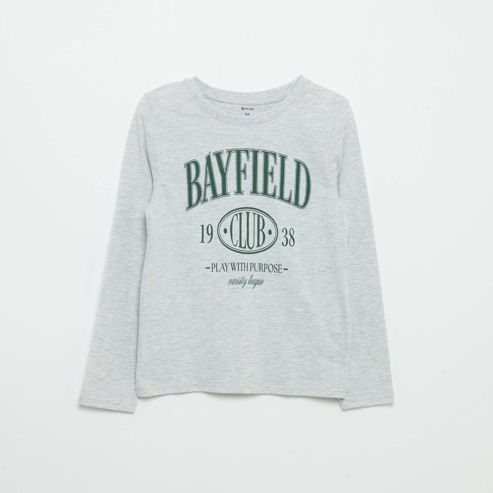 Long-sleeved printed T-shirt GREY