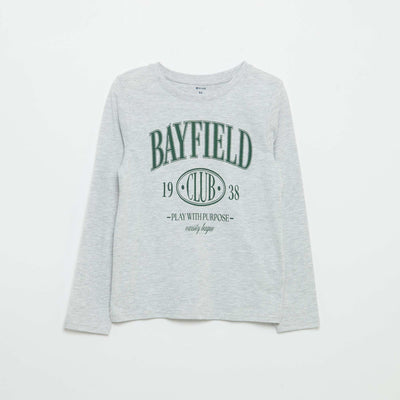 Long-sleeved printed T-shirt GREY