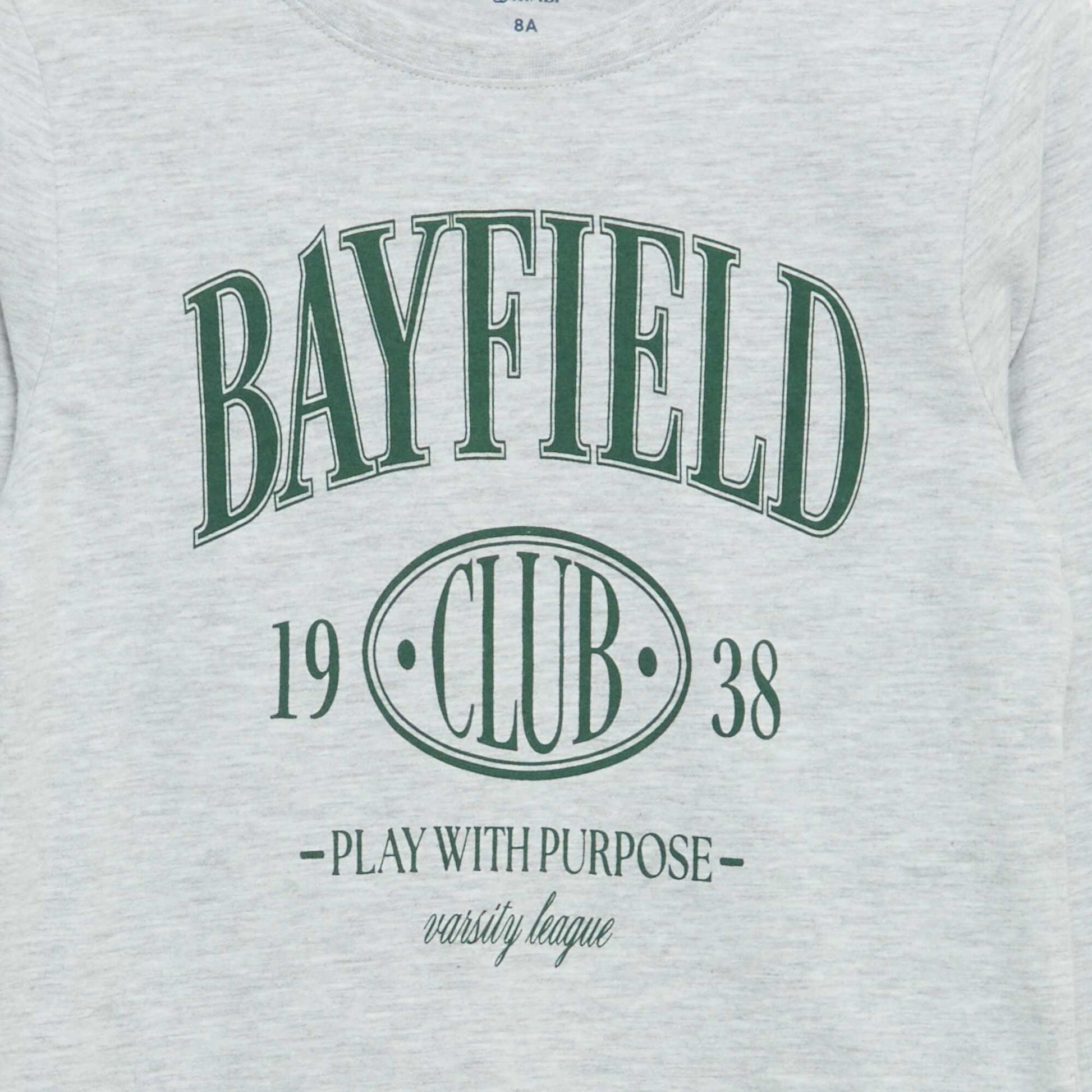 Long-sleeved printed T-shirt GREY