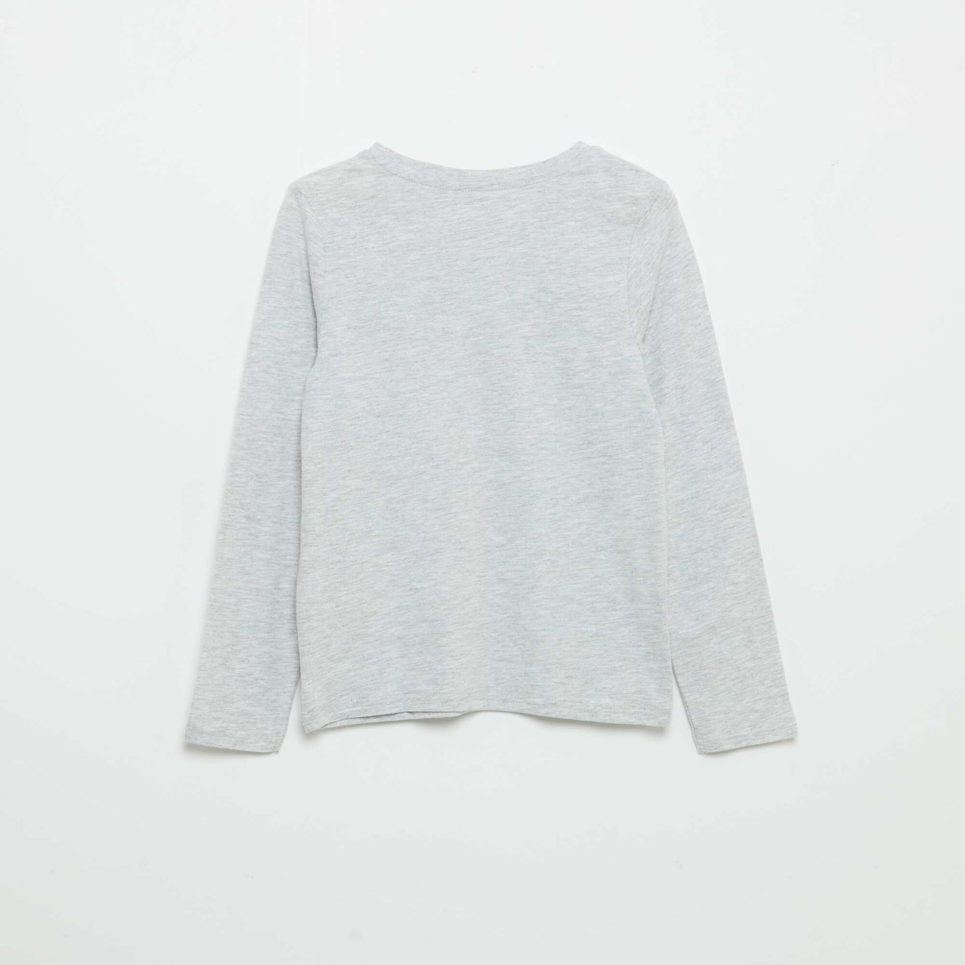 Long-sleeved printed T-shirt GREY