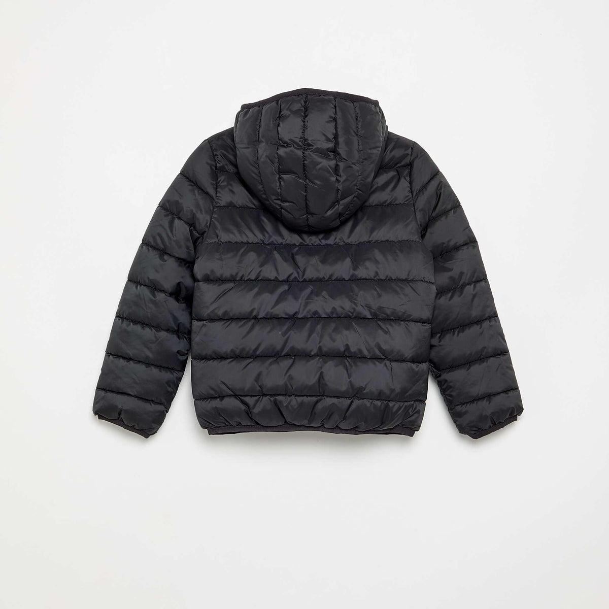 Lightweight hooded puffer jacket BLACK
