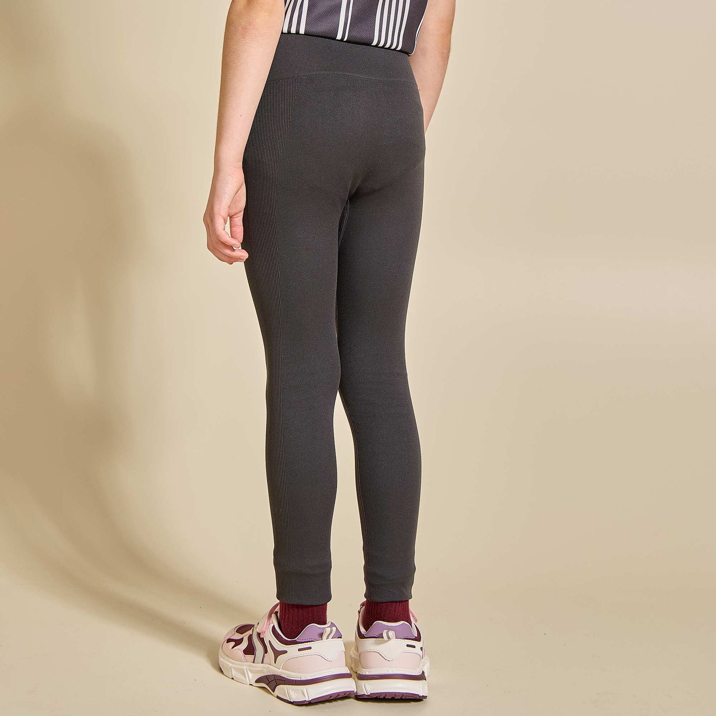 Ribbed Sports Leggings BLACK