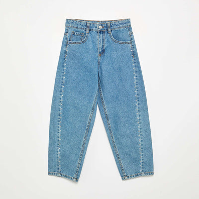 Wide Leg Trousers with Decorative Studs BLUE