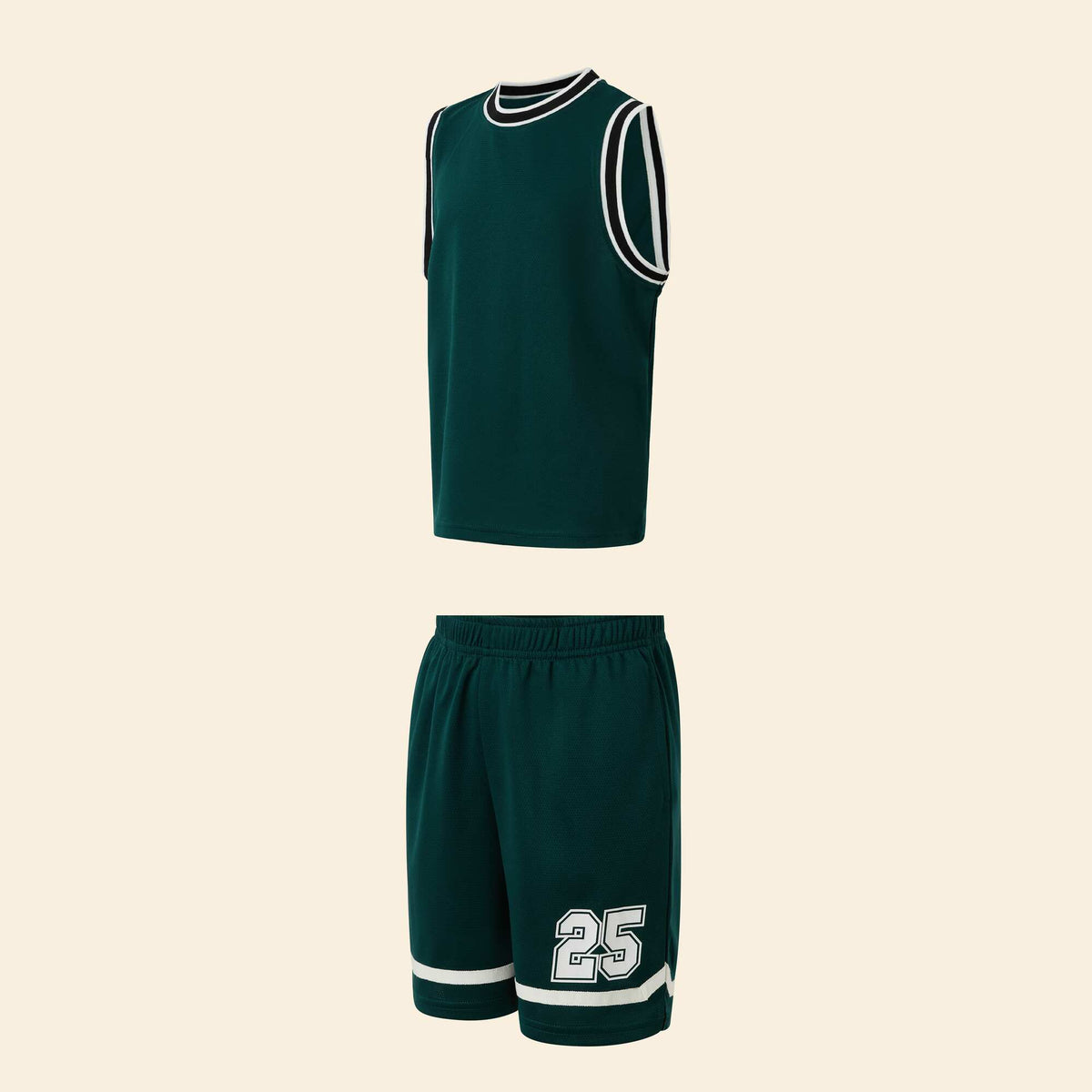 طقم رياضي مكون من قميص بلا أكمام وشورت أخضر