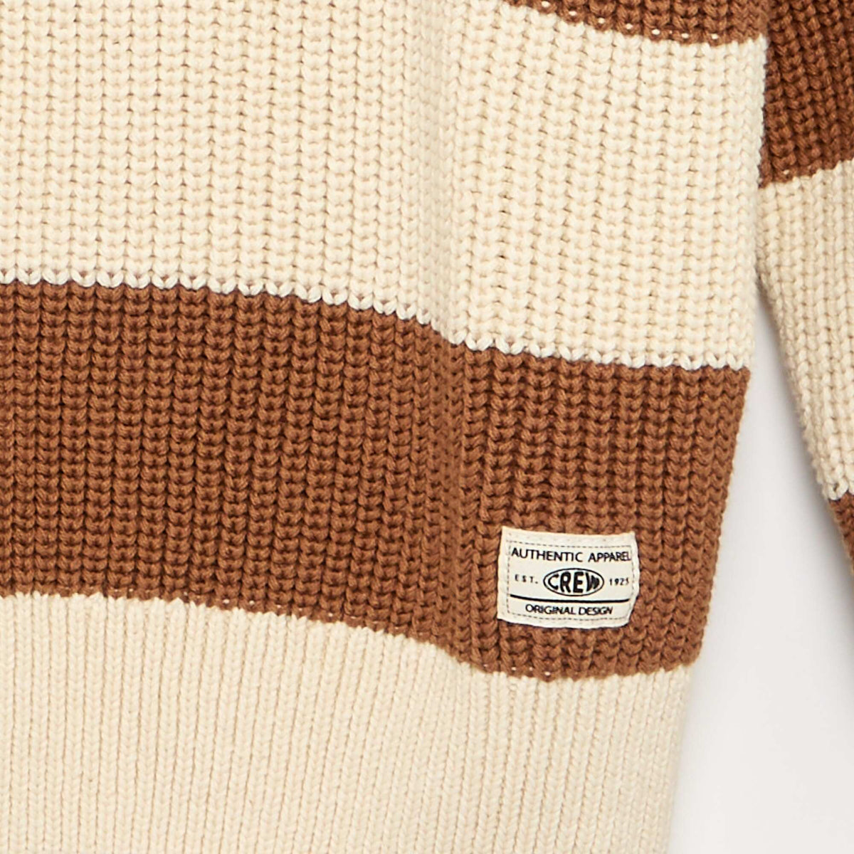 Striped long-sleeved sweater BROWN