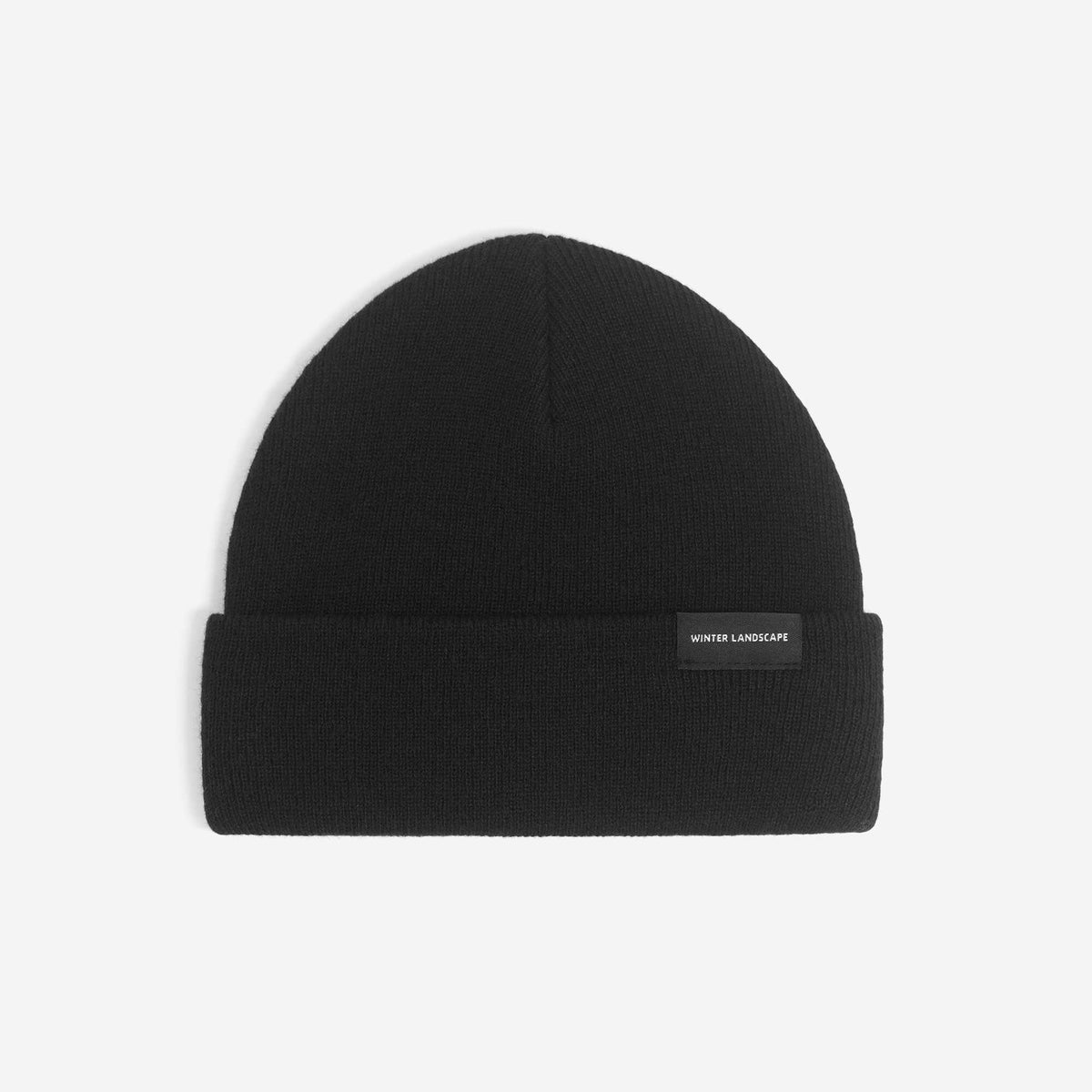 Beanie with front label BLACK