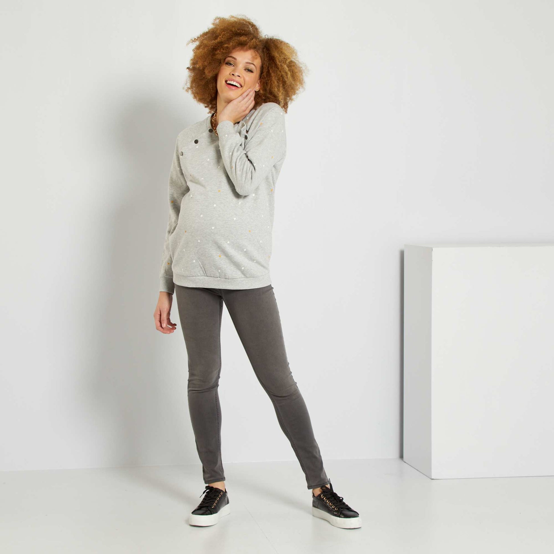 Eco-design maternity jeggings WHITE