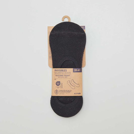 Pack of 3 pairs of trainer socks black