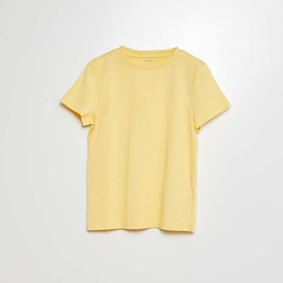 Basic plain jersey T-shirt YELLOW