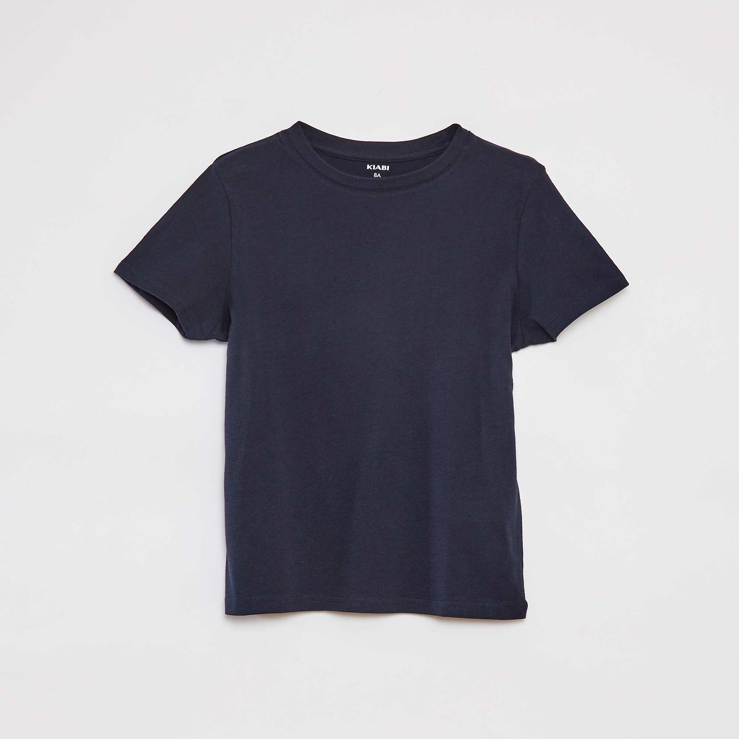 Basic plain jersey T-shirt BLUE