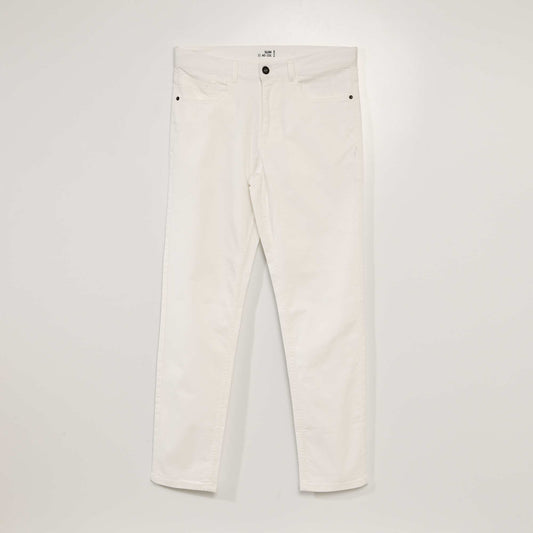 Slim 5-pocket chinos - L32 WHITE