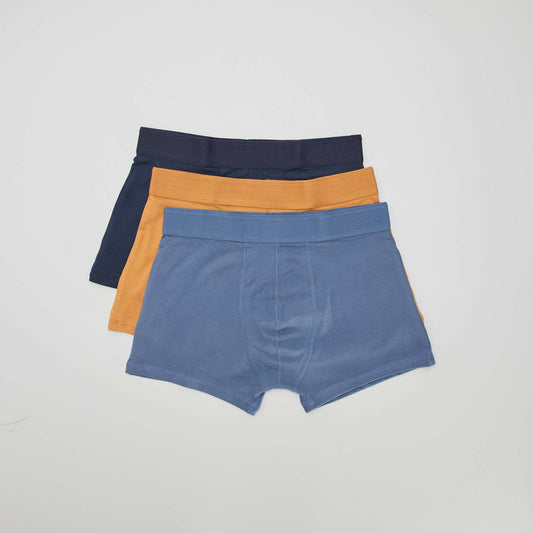 Pack of 3 plain boxers BLUE