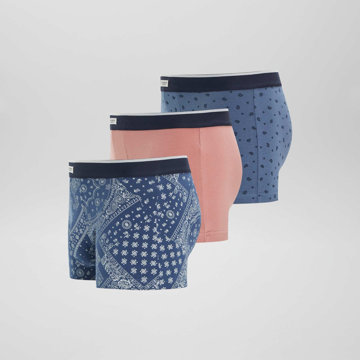 Pack of 3 pairs of stretch boxer shorts BLUE