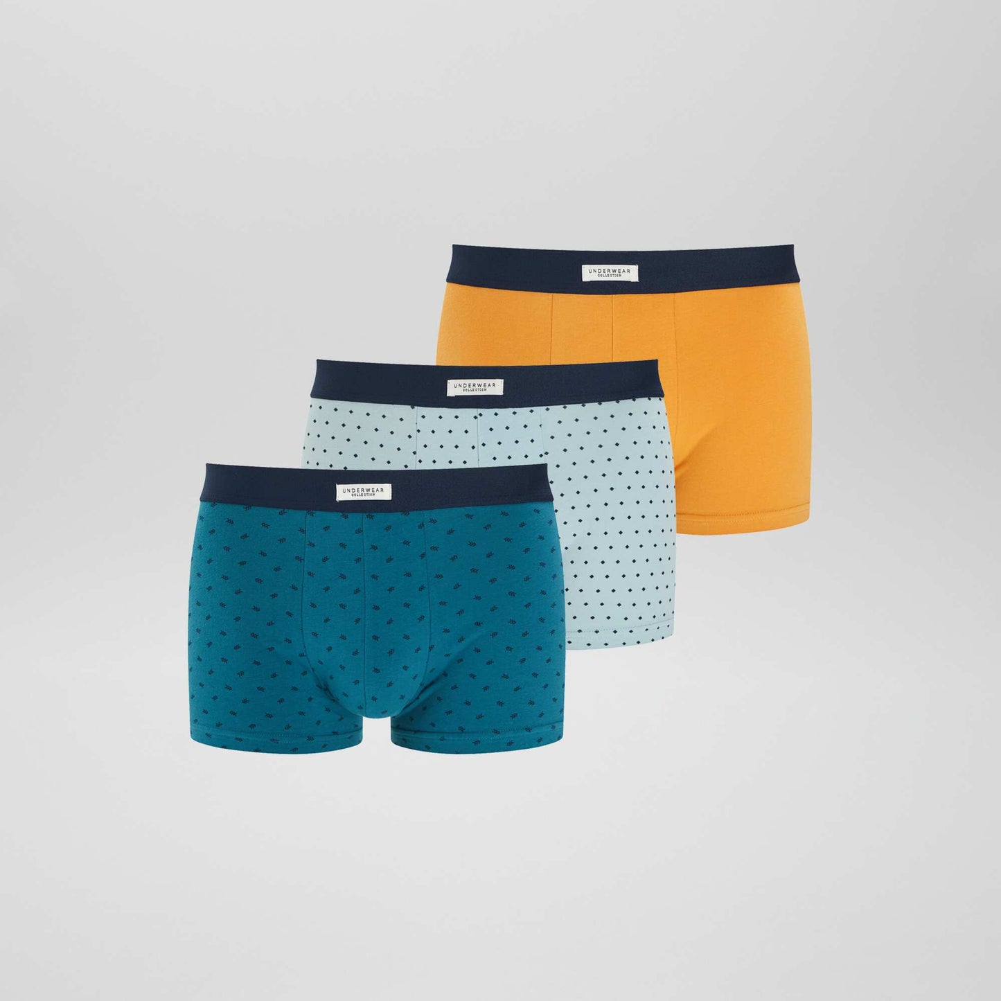 Pack of 3 pairs of stretch boxer shorts BLUE