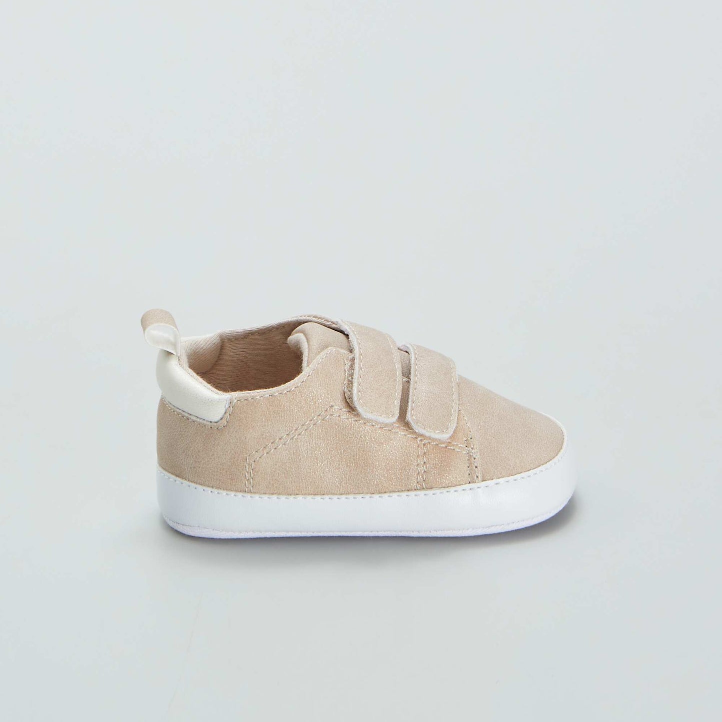 Two-tone trainers with hook and loop fastening BEIGE