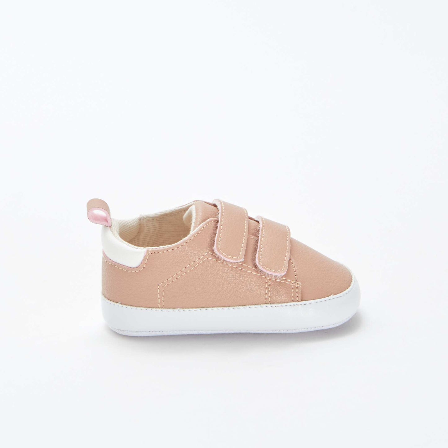 Two-tone trainers with hook and loop fastening BEIGE