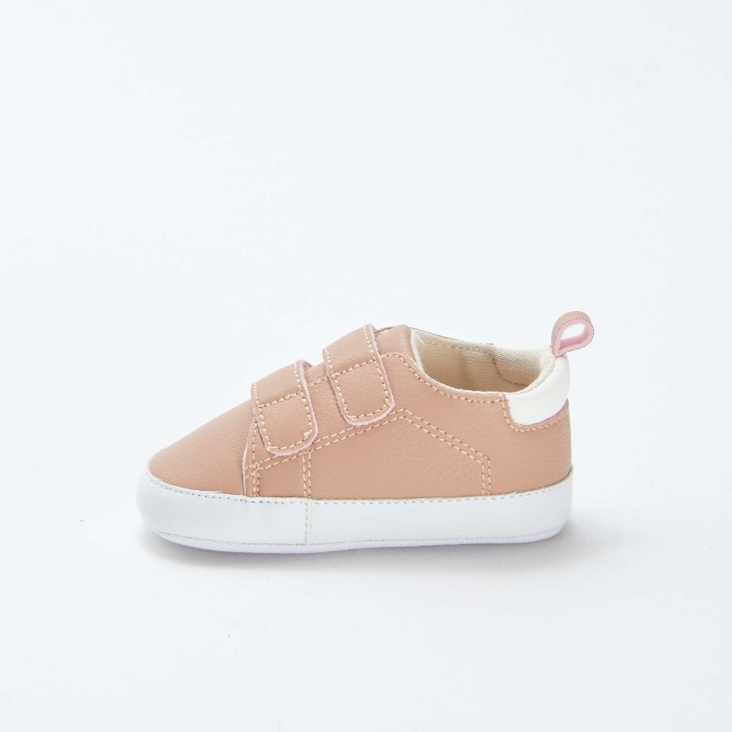 Two-tone trainers with hook and loop fastening BEIGE