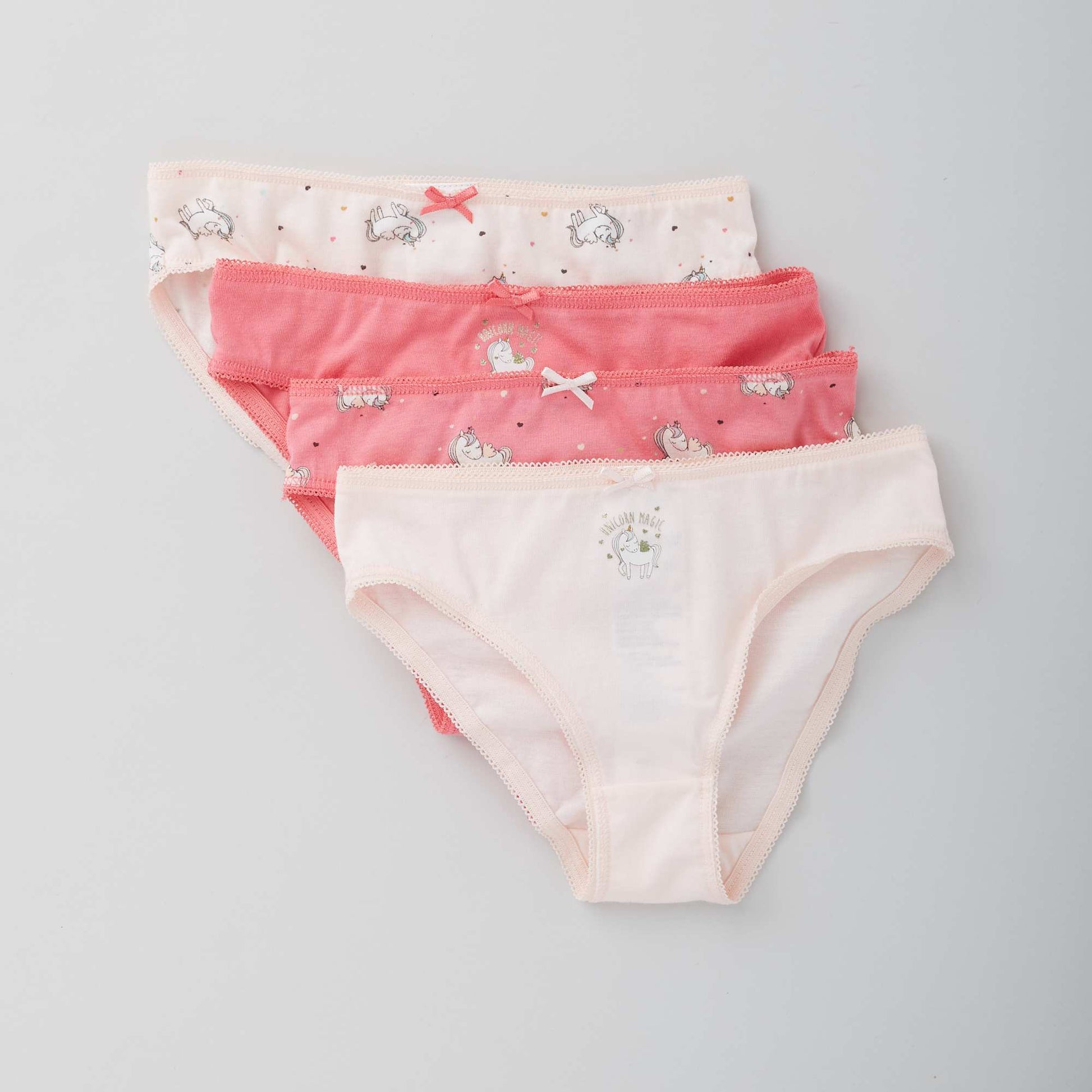 Jersey briefs with pretty bow - Pack of 4 PINK
