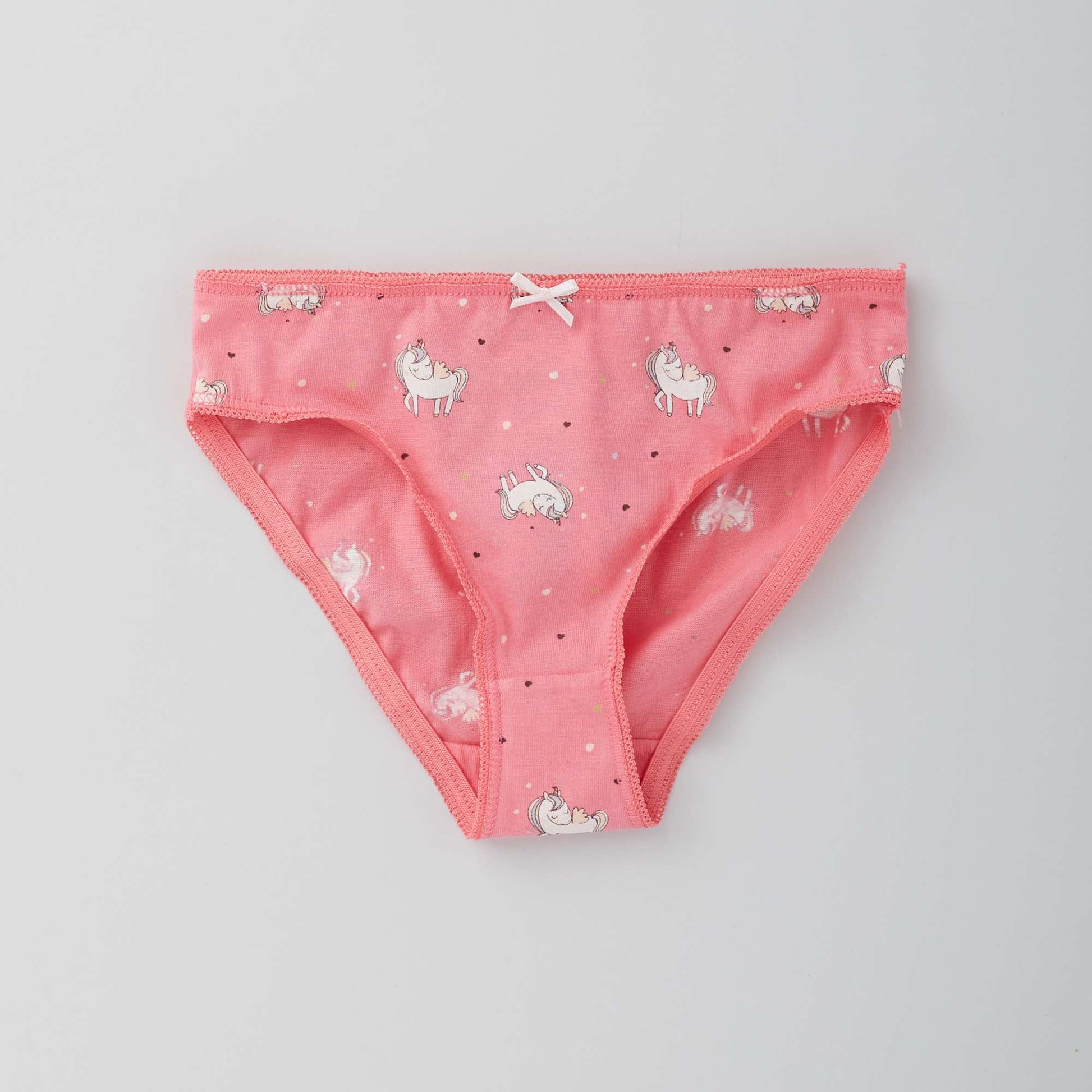 Jersey briefs with pretty bow - Pack of 4 PINK