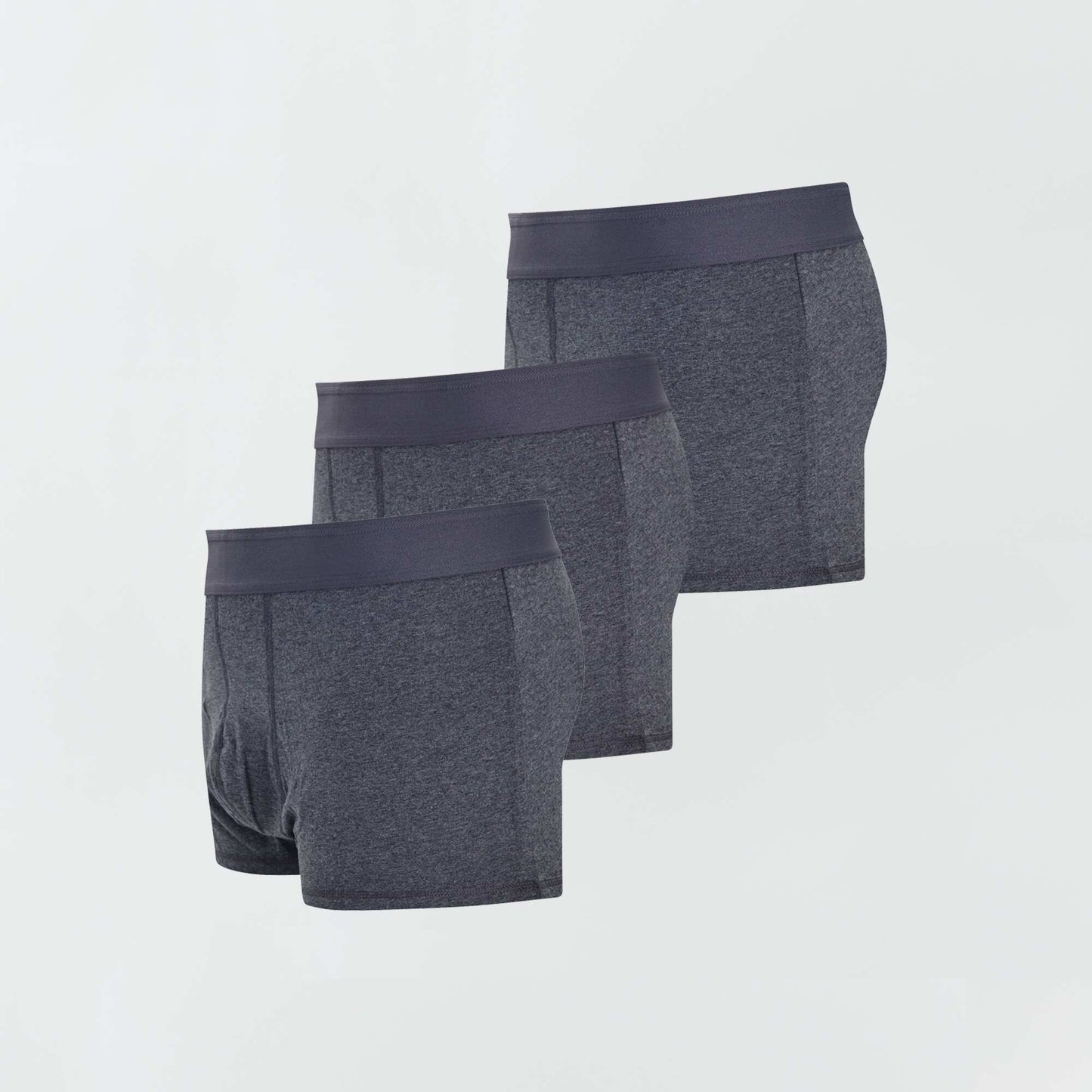 Pack of 3 pairs of plus size eco-design boxer shorts dark grey