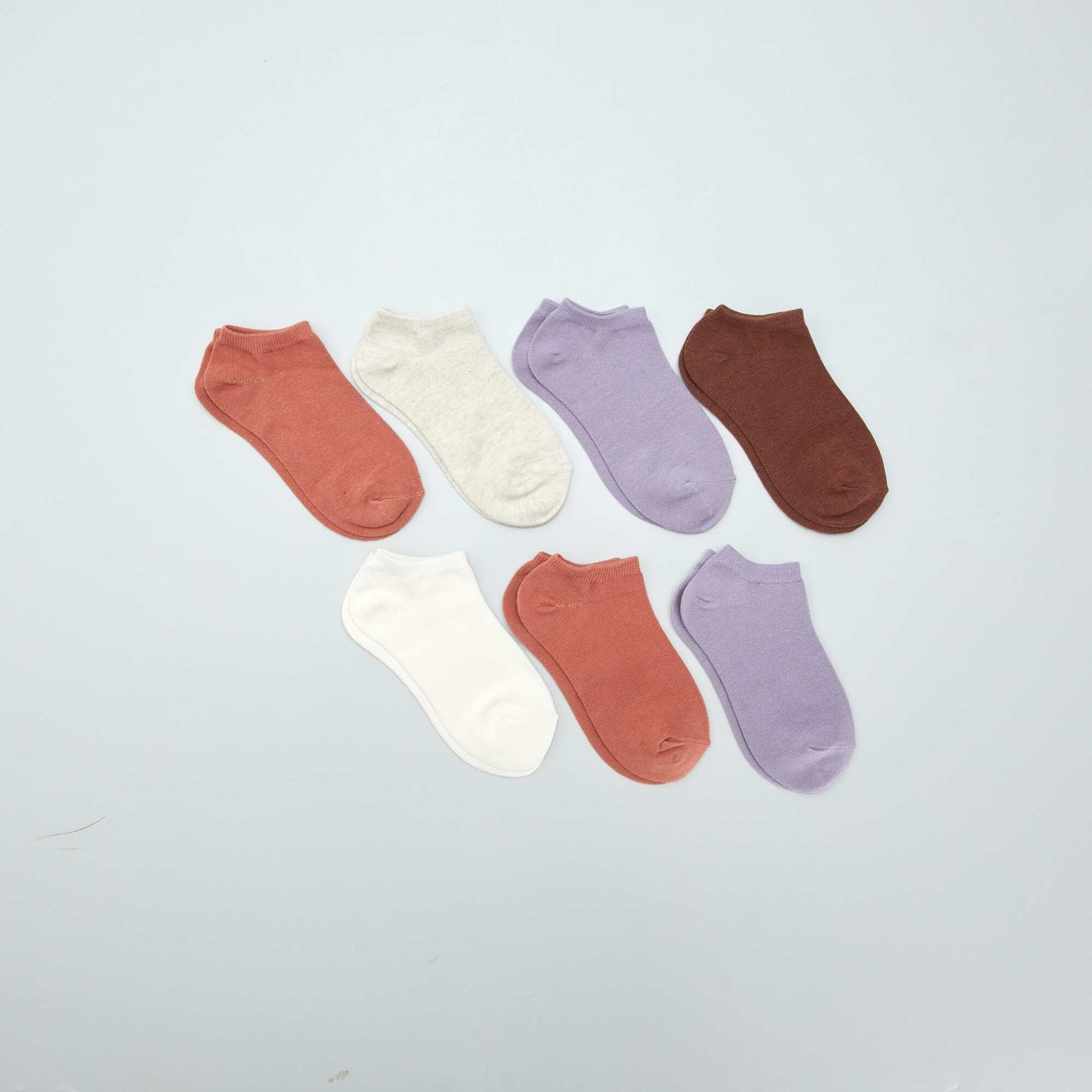 Pack of 7 pairs of trainer socks BROWN