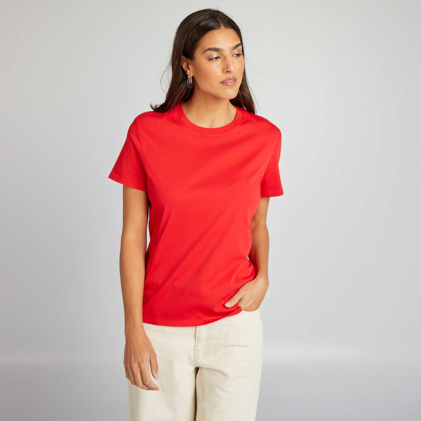 Plain jersey T-shirt RED