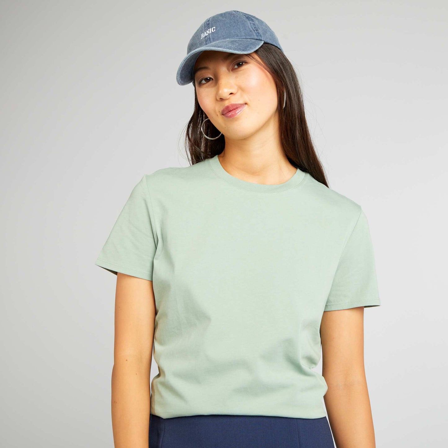 Plain jersey T-shirt GREEN