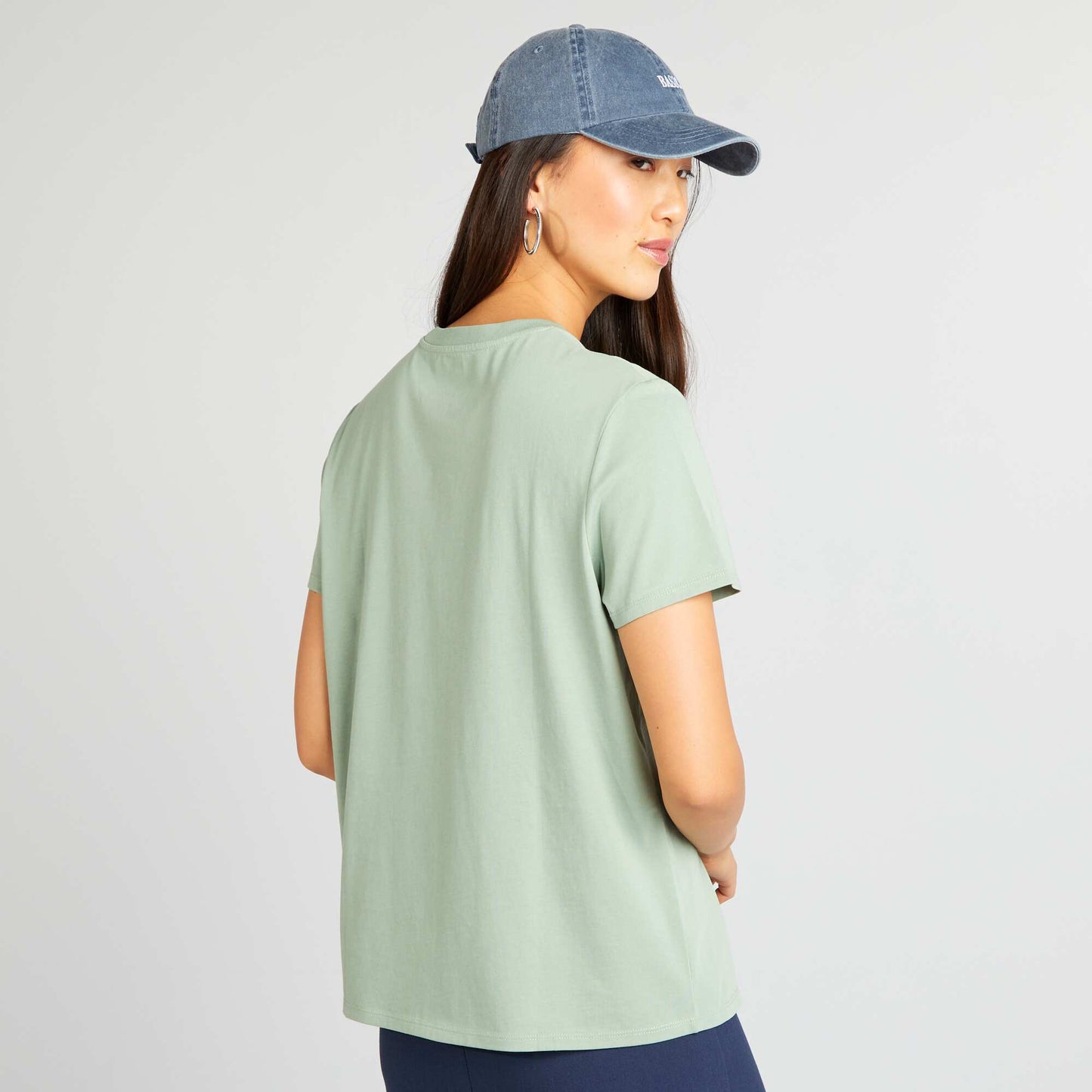 Plain jersey T-shirt GREEN