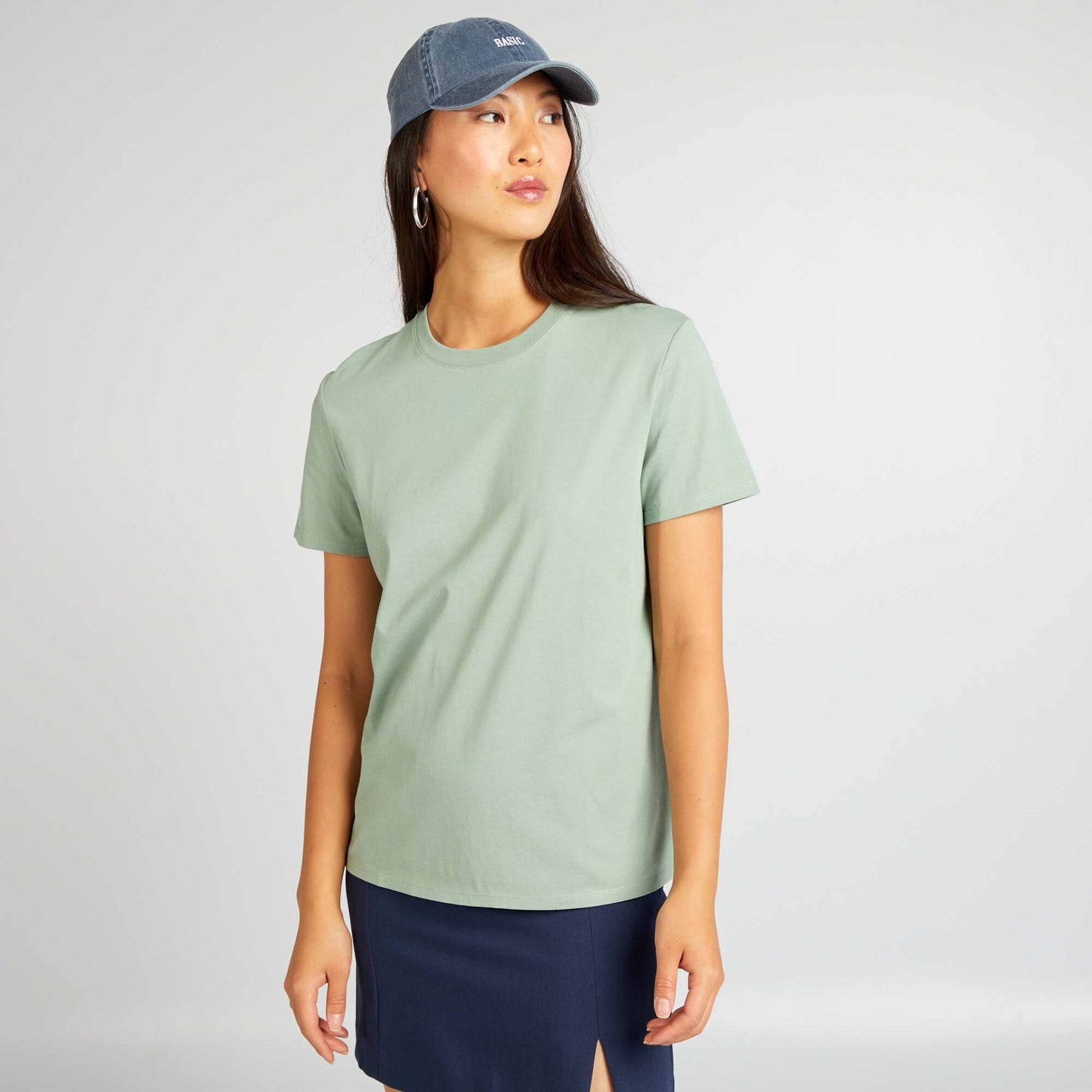 Plain jersey T-shirt GREEN