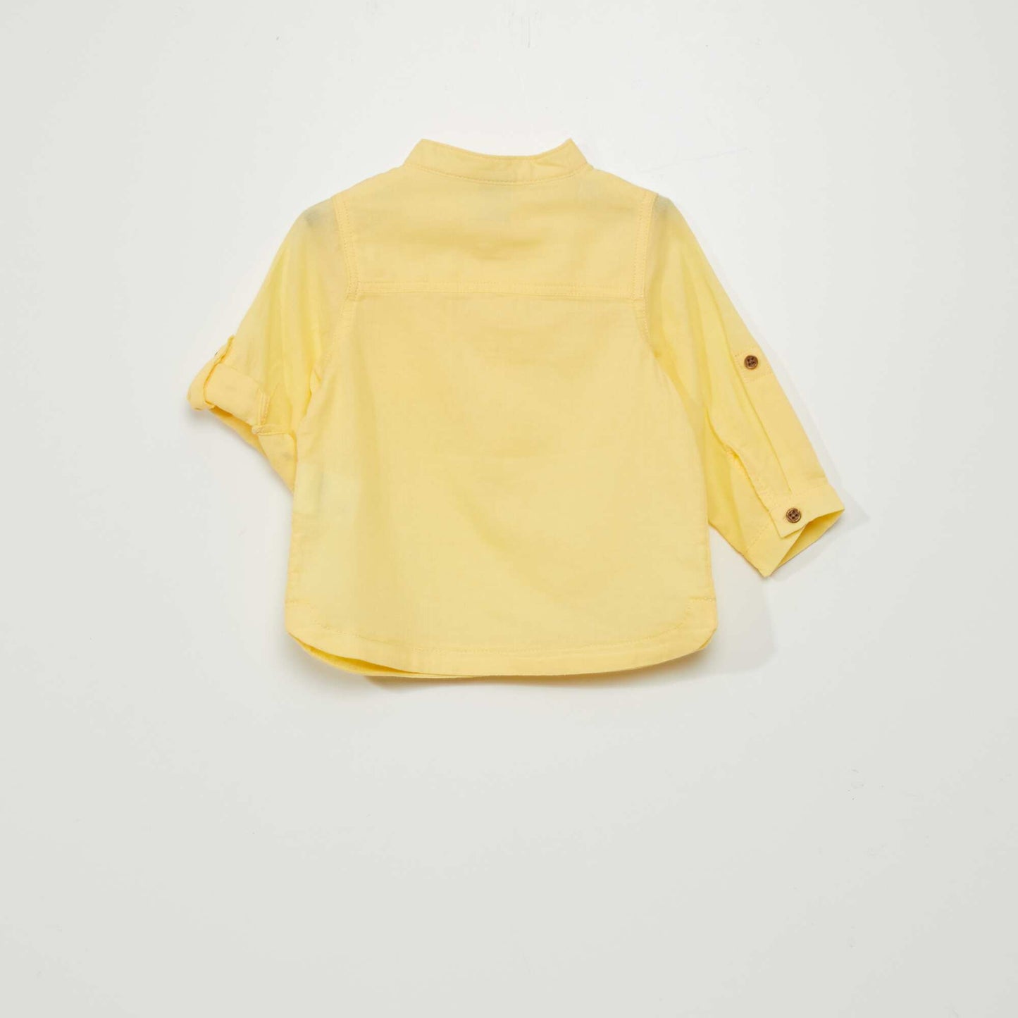 Eco-design shirt with grandad collar YELLOW