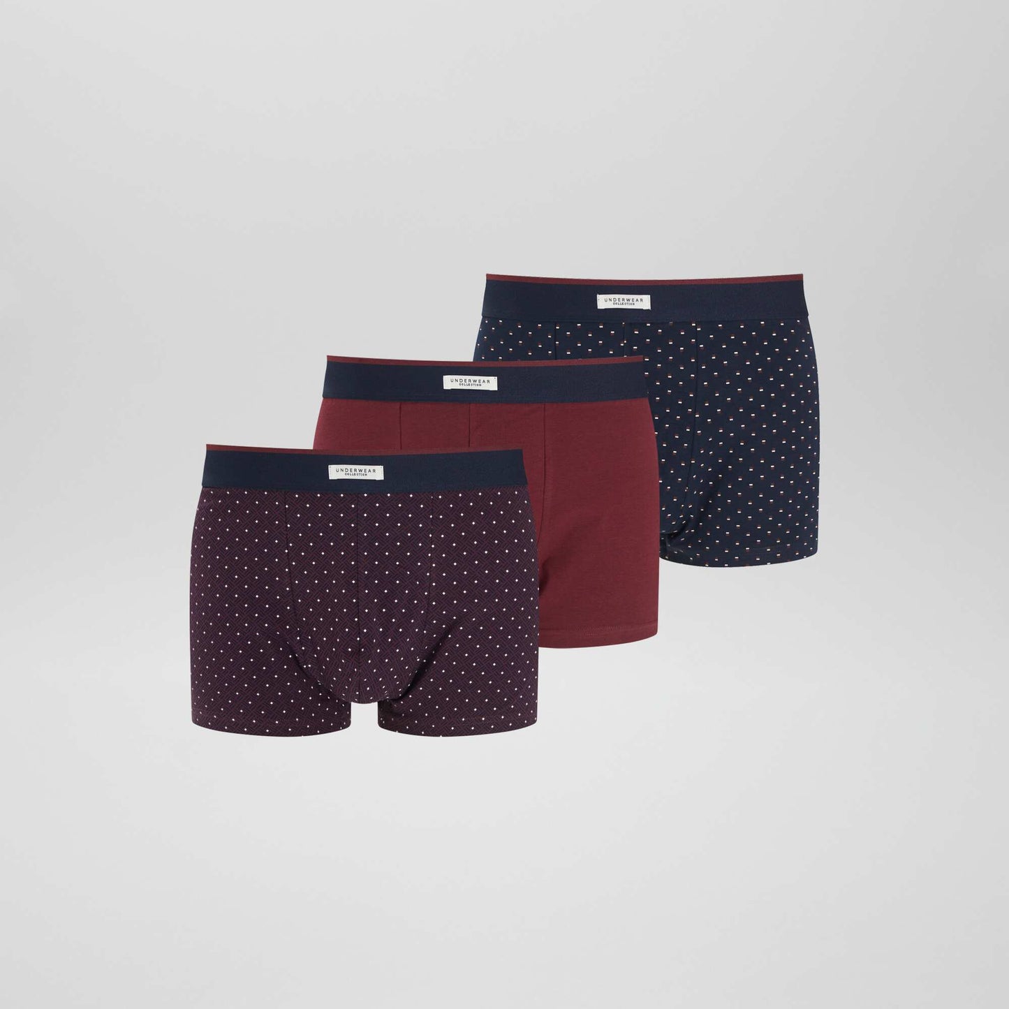 Pack of 3 pairs of cotton boxer shorts RED