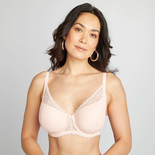 Padded bra for D-E cups PINK