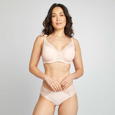 Padded bra for D-E cups PINK