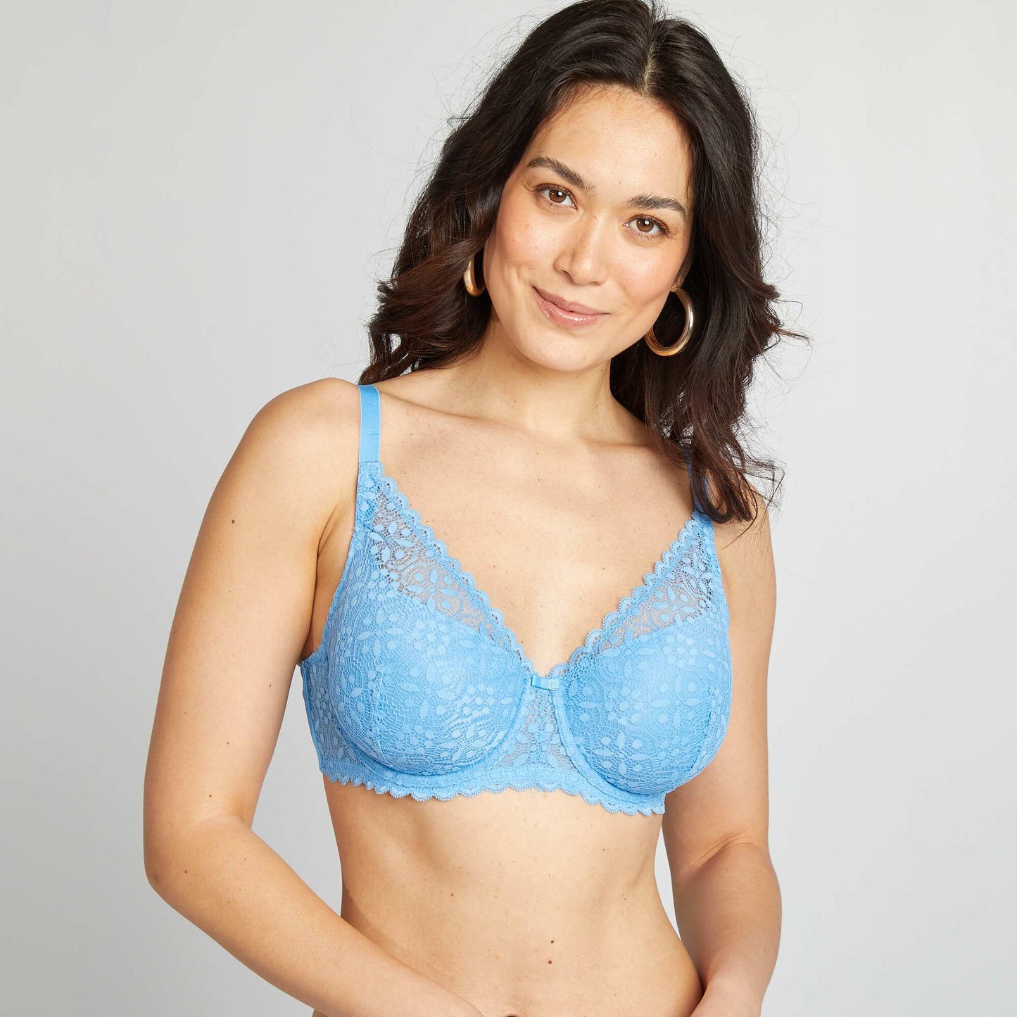 Padded bra for D-E cups BLUE