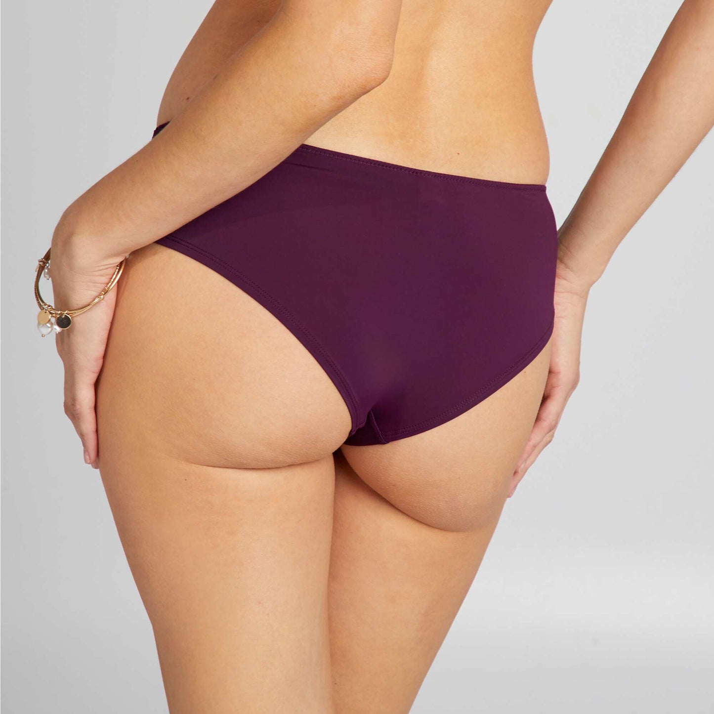 Microfibre and lace boy shorts PURPLE