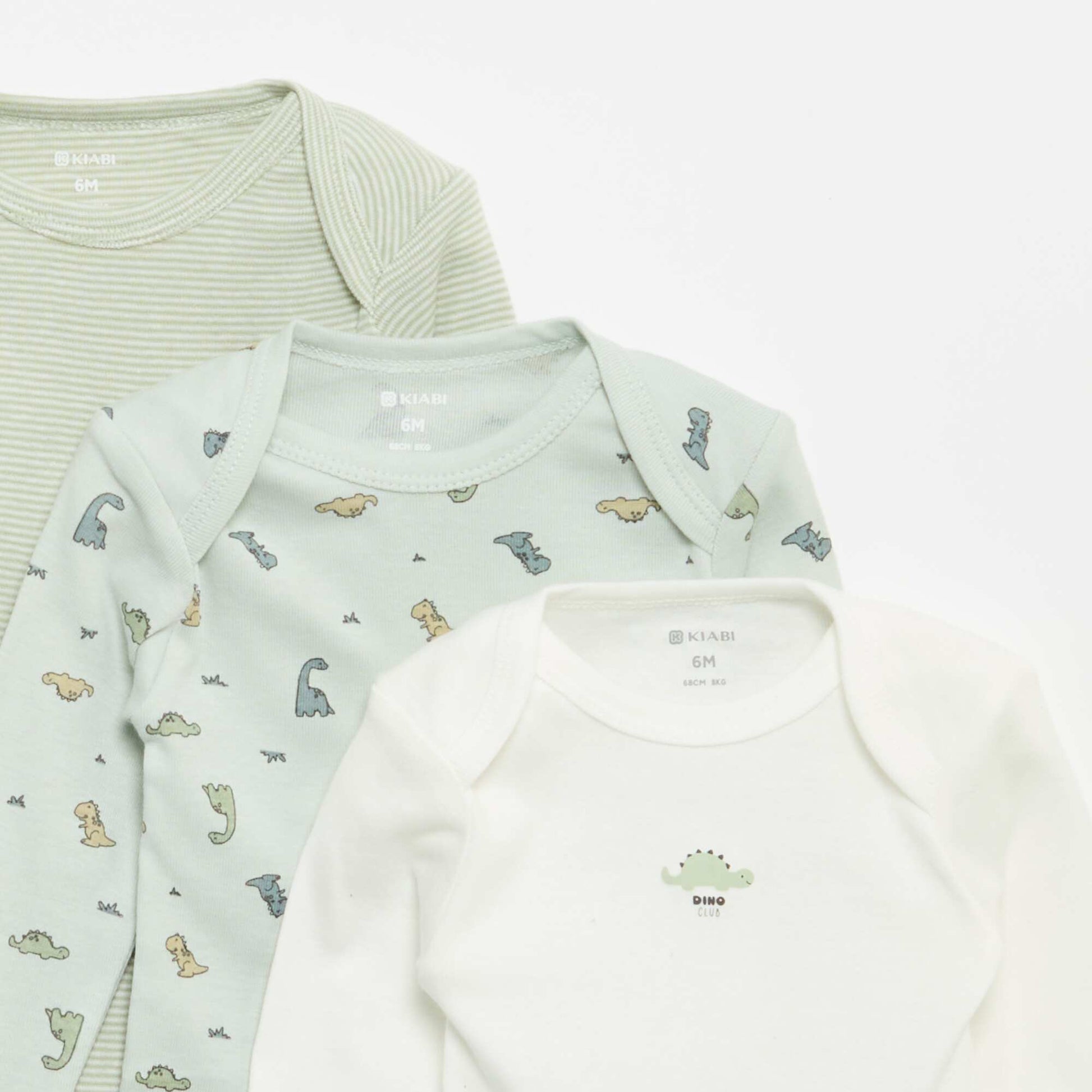 Pack of 3 long-sleeved bodies BLUE