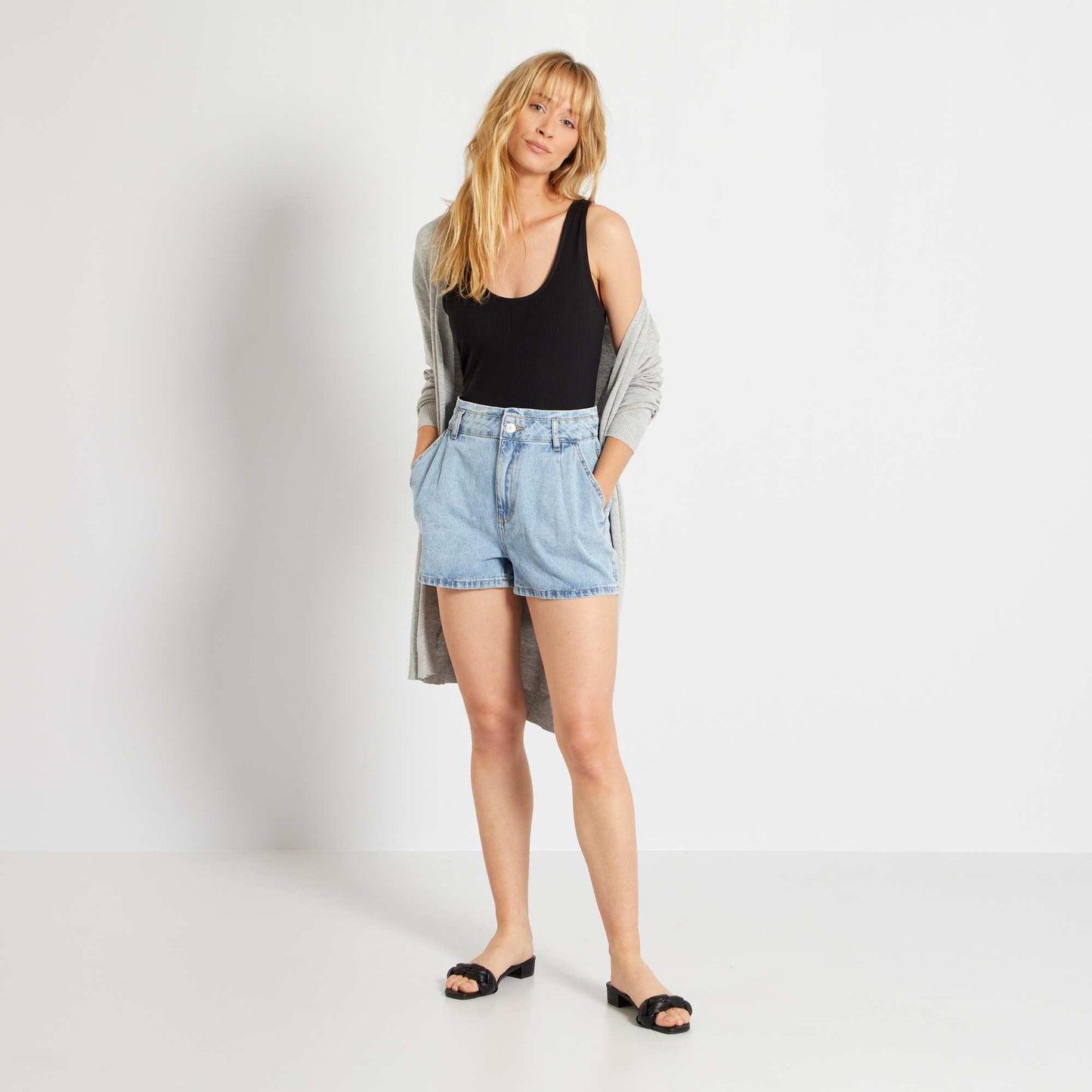 Fine knit cardigan GREY