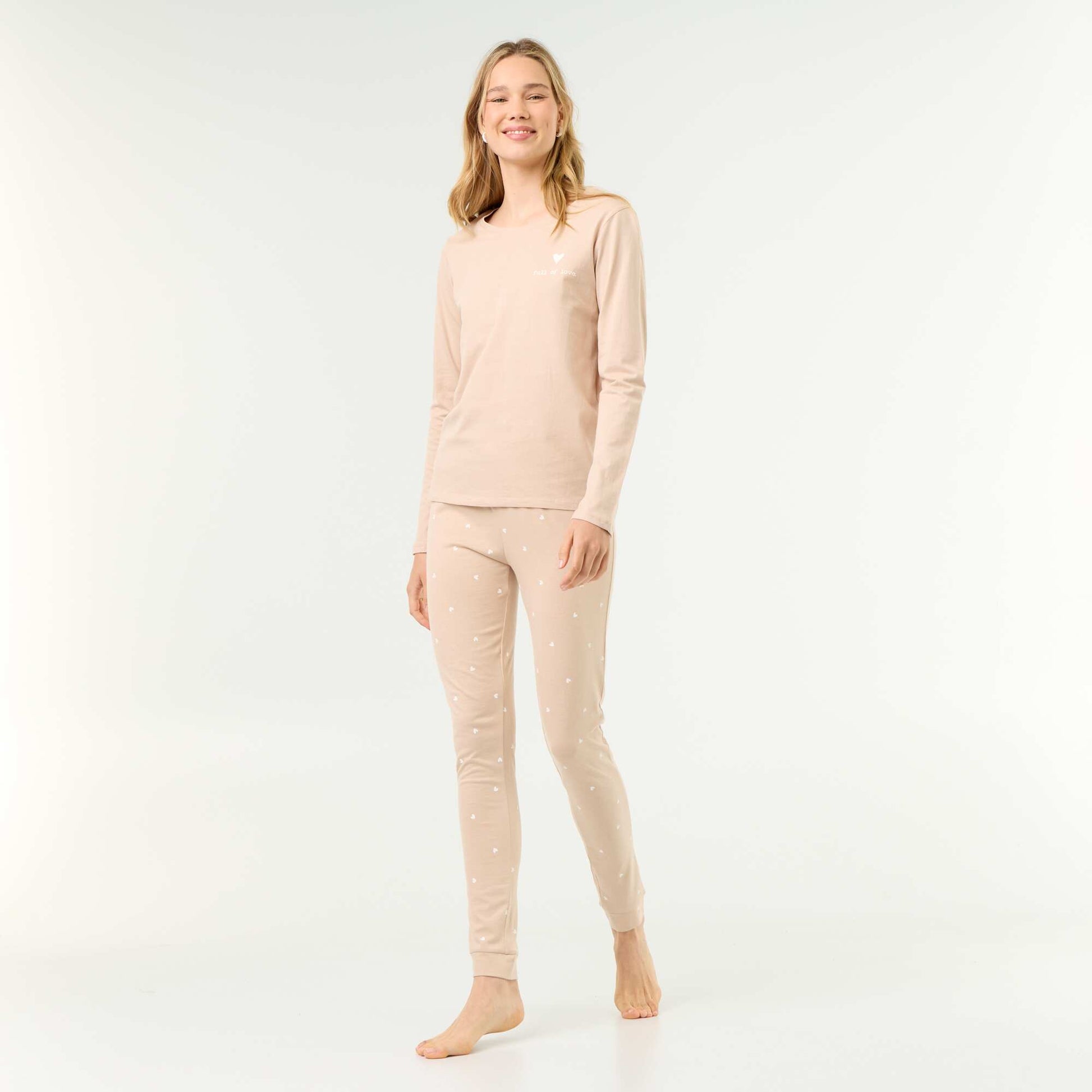 طقم من الجيرسيه - قطعتان باللون البيج