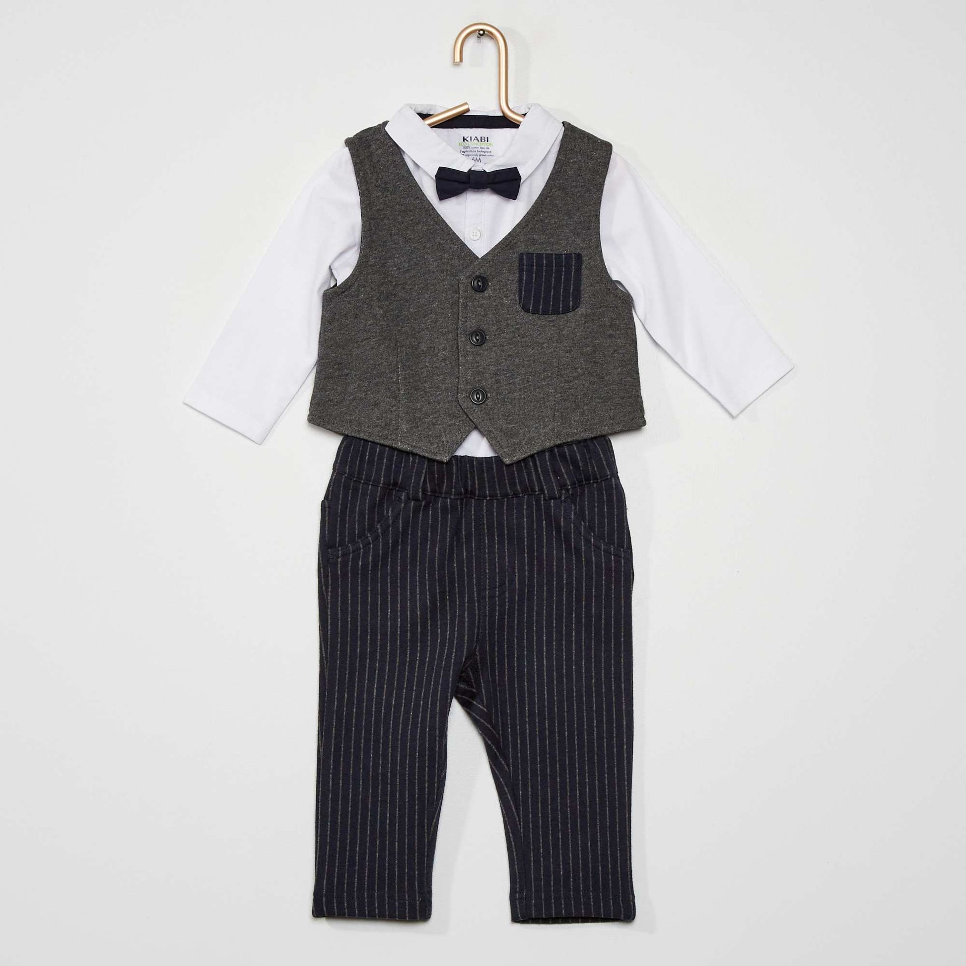 3-piece bodysuit + trousers + jacket set BLUE